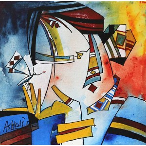 Ashkal, 12 x 12 Inch, Acrylic on Canvas, Abstract Painting, AC-ASH-318